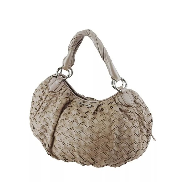 miu miu handbag Intetcho beige pink leather Authentic - Picture 1 of 11